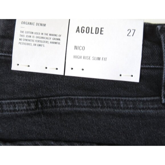NWT AGOLDE Nico High Rise Slim in Compilation Black Stretch Jeans 27 $158 - Picture 9 of 10